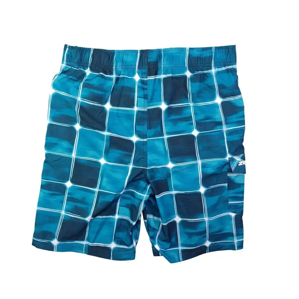 Zeroxposur Swim Board Shorts Mens M Teal Blue UPF 50 Quick Dry 4-Way Stretch NWT